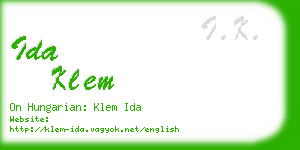 ida klem business card